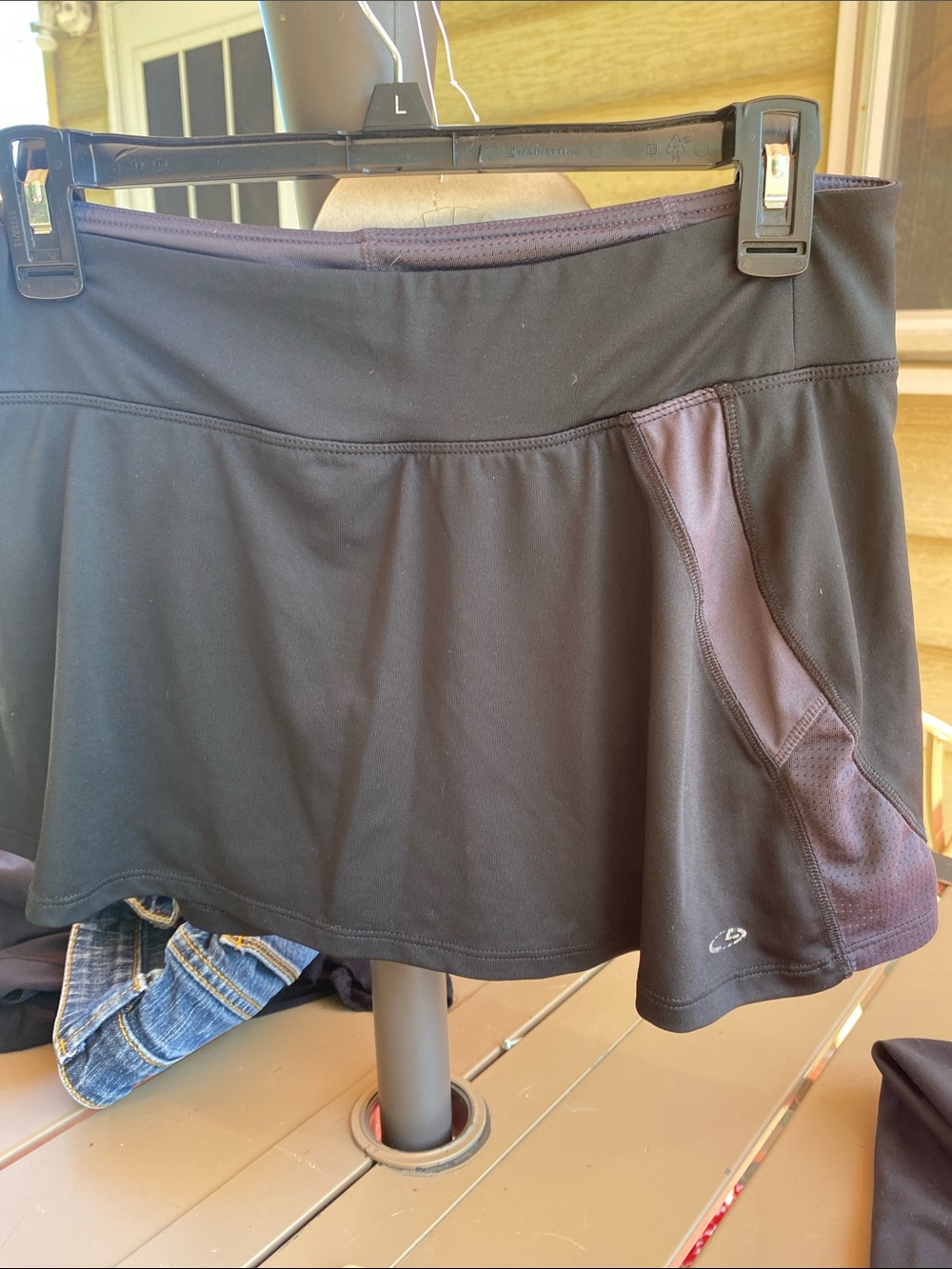 Athletic Black Tennis Skirt with Built-In Shorts